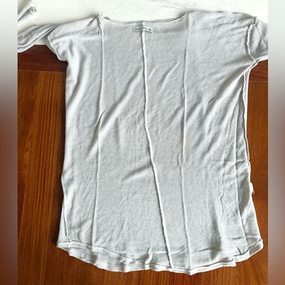 Abercrombie & Fitch Women Top Shirt Heather Gray Artistic Long Sleeve Tee Size L - Picture 13 of 16